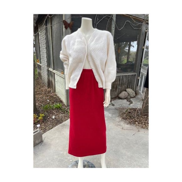 Vtg | 90s The Kettle Creek Clothing Company Red Maxi Pencil Skirt Ribbed Knit XS - Picture 1 of 10